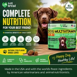 Vet Treat Chicken Flavored Chews Multivitamin for Dogs, 9-oz bag slide 2 of 7