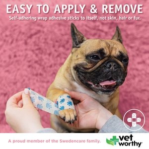 Vet Worthy 3 Colors Paw Self Adhering Wrap for Dogs