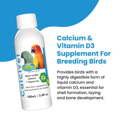 Show full view: Vetafarm Calcivet Bird Liquid Calcium Supplement, 3.4-oz bottle slide 2 of 11