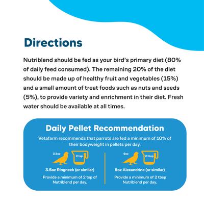 Show full view: Vetafarm Nutriblend Small Pellet Bird Food for Parrots, 12.3-oz bag slide 7 of 11
