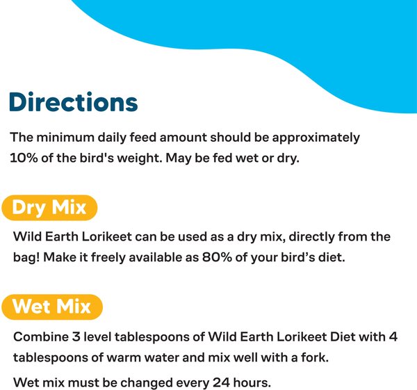 Show full view: Vetafarm Wild Earth Lorikeet & Lory Bird Food, 1-lb bag slide 7 of 11