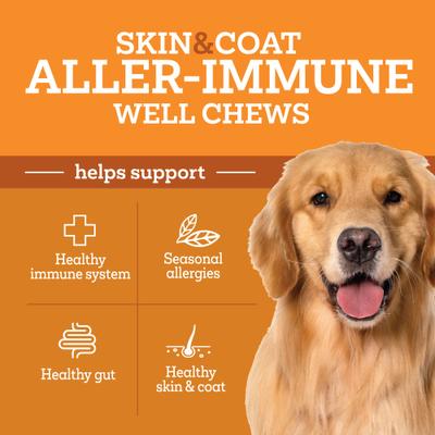 Show full view: Vetality Aller-Immune Skin & Coat Well Bites Dog Supplement, 60 count slide 5 of 9
