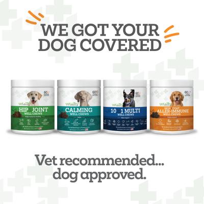 Show full view: Vetality Aller-Immune Skin & Coat Well Bites Dog Supplement, 60 count slide 9 of 9