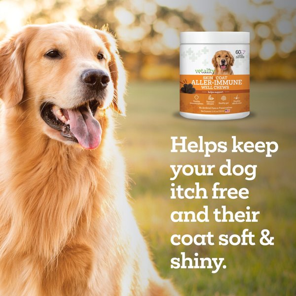 Vetality Aller-Immune Skin & Coat Well Bites Dog Supplement, 60 count