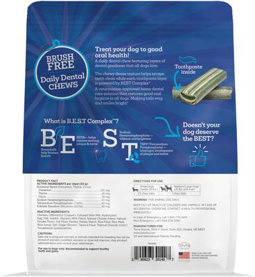 Show full view: Vetality Brush Free Daily Dental Chews for Dogs 14.82-oz slide 3 of 10