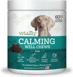 Vetality Calming Well Bites Dog Supplement, 60 count