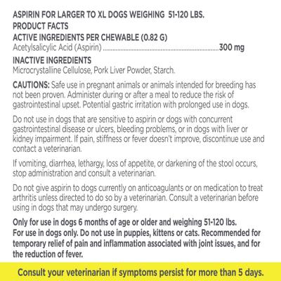 Show full view: Vetality Canine Aspirin for Dogs, 120 count slide 7 of 9