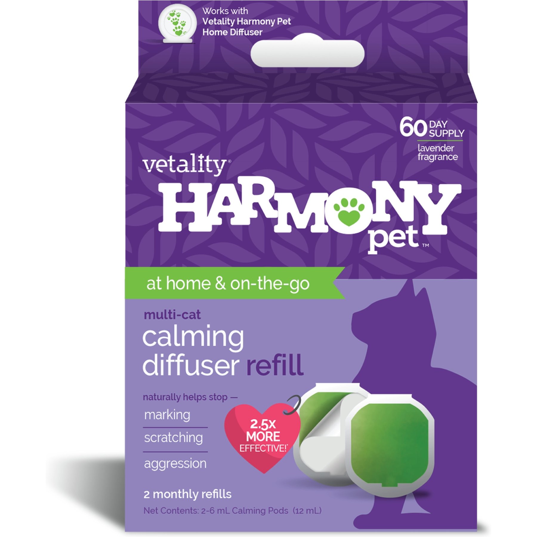 Vetality Harmony Pet Calming Home Diffuser Refill for Cats, 2 count