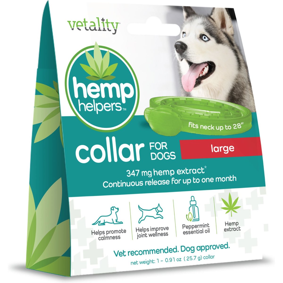 Vetality Hemp Helpers Collar for Dogs, Large