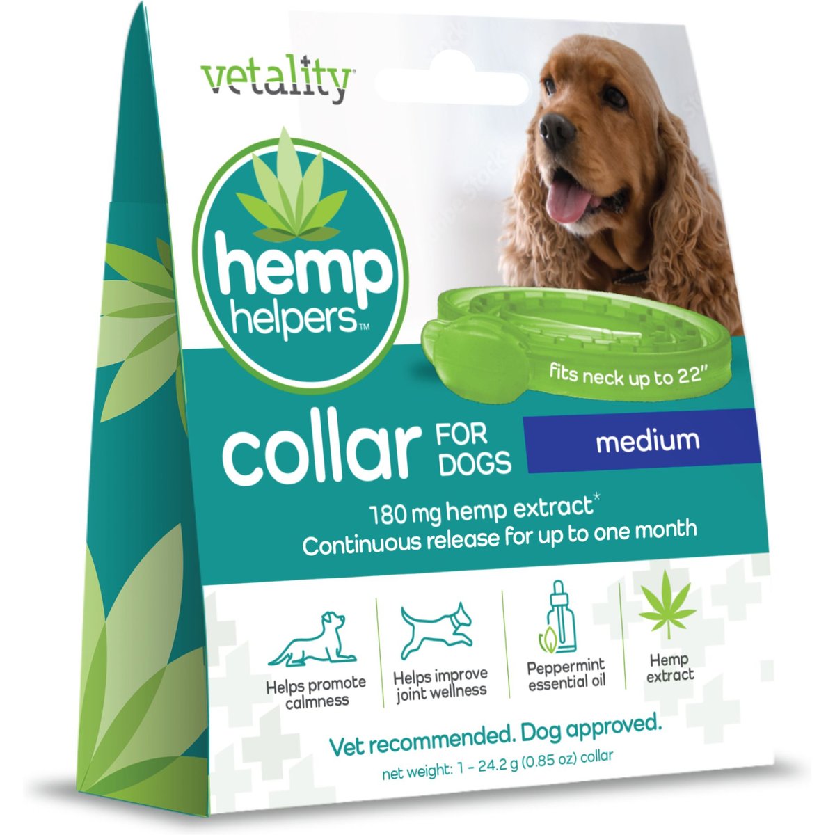 Vetality Hemp Helpers Collar for Dogs, Medium