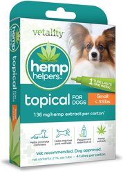 Vetality Hemp Helpers Topical for Dogs, 3-ml, 4 count, Under 33-lb