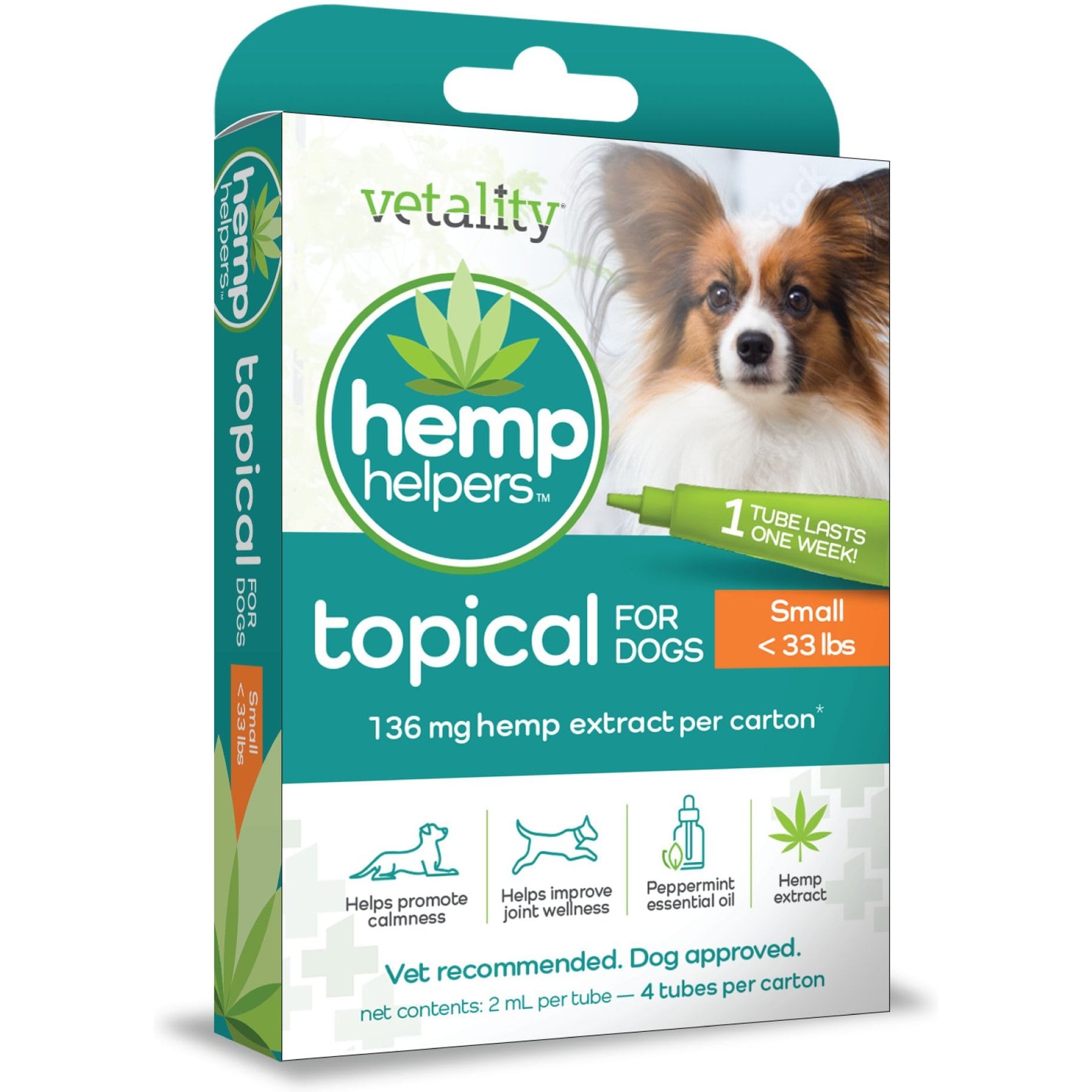 Vetality Hemp Helpers Topical for Dogs, 3-ml, 4 count, Under 33-lb