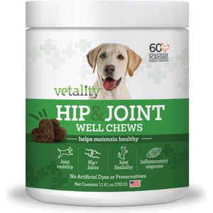 Vetality Hip & Joint Well Bites Dog Supplement, 60 count