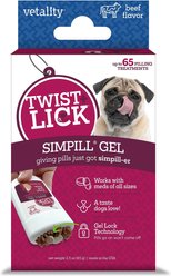 Vetality Twist & Lick SimPill Beef Flavor Pill Hiding Dog Treat, 2.3-fl oz Dispenser