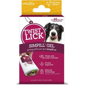 Vetality Twist & Lick SimPill Chicken Flavor Pill Hiding Dog Treat, 2.3-fl oz Dispenser