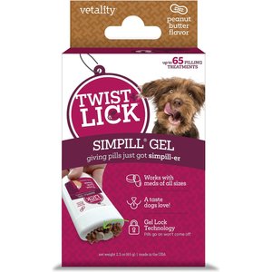 Vetality Twist & Lick SimPill Peanut Butter Flavor Pill Hiding Dog Treat, 2.3-fl oz Dispenser