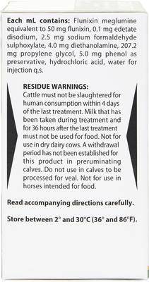 Show full view: Vetameg (flunixin meglumine) Injectable for Horses & Livestock, 50mg/mL, 100-mL vial, bundle of 2 slide 2 of 7
