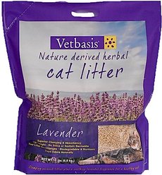 Vetbasis Herbal Lavender Scented Clumping Corn Cat Litter, 15-lb bag
