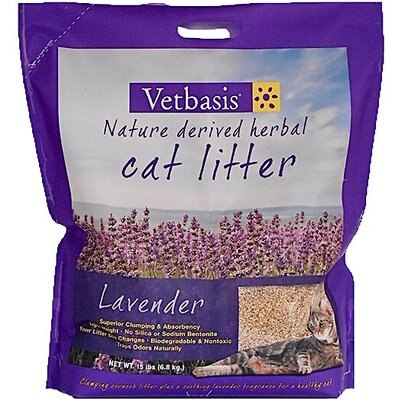Vetbasis Vetbasis Herbal Lavender Scented Clumping Corn Cat Litter, 15-lb bag