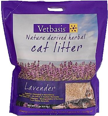 Show full view: Vetbasis Herbal Lavender Scented Clumping Corn Cat Litter, 15-lb bag slide 1 of 7