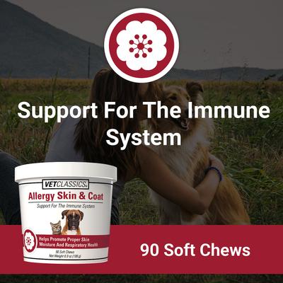 Show full view: VetClassics Allergy Skin & Coat Soft Chews Dog & Cat Supplement, 90 count slide 5 of 10