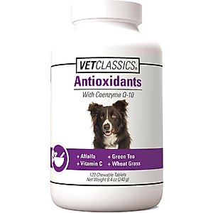 VetClassics Antioxidants with Coenzyme Q-10 Chewable Tablets Dog Supplement, 120 count