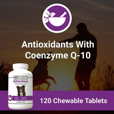 Show full view: VetClassics Antioxidants with Coenzyme Q-10 Chewable Tablets Dog Supplement, 120 count slide 5 of 10