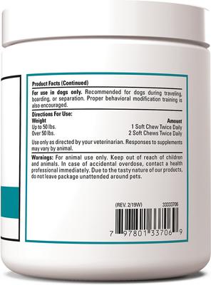 Show full view: VetClassics Anxiety & Stress Calming Support Soft Chews Dog Supplement, 120 count slide 3 of 9