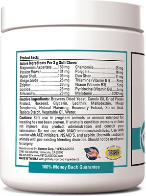 Show full view: VetClassics Anxiety & Stress Calming Support Soft Chews Dog Supplement, 120 count slide 4 of 9