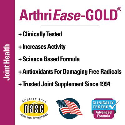 Show full view: VetClassics ArthriEase-GOLD Hip & Joint & Support Chewable Tablets Dog & Cat Supplement, 120 count slide 7 of 9