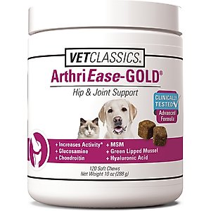 VetClassics ArthriEase GOLD Hip & Joint Support Dog & Cat Supplement, 120 count