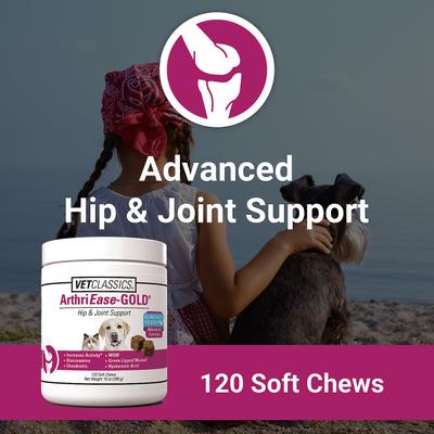 Show full view: VetClassics ArthriEase GOLD Hip & Joint Support Dog & Cat Supplement, 120 count slide 4 of 9