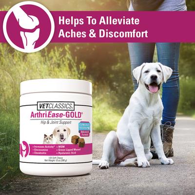 Show full view: VetClassics ArthriEase GOLD Hip & Joint Support Dog & Cat Supplement, 120 count slide 5 of 9