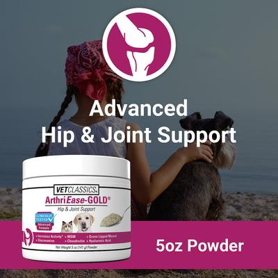 Show full view: VetClassics ArthriEase-GOLD Hip & Joint Support Powder Dog & Cat Supplement, 5-oz bottle slide 5 of 10