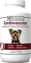 VetClassics Cardiovascular Support with Coenzyme Q-10 Chewable Tablets Dog Supplement, 120 count