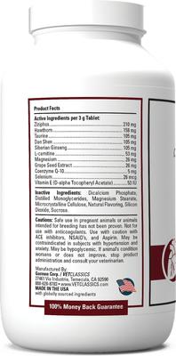 Show full view: VetClassics Cardiovascular Support with Coenzyme Q-10 Chewable Tablets Dog Supplement, 120 count slide 4 of 9
