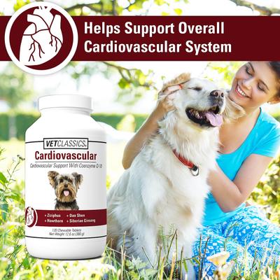 Show full view: VetClassics Cardiovascular Support with Coenzyme Q-10 Chewable Tablets Dog Supplement, 120 count slide 6 of 9