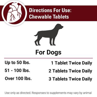 Show full view: VetClassics Cardiovascular Support with Coenzyme Q-10 Chewable Tablets Dog Supplement, 120 count slide 9 of 9