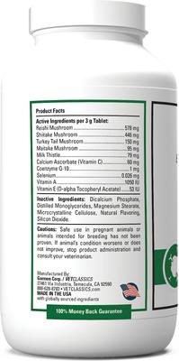 Show full view: VetClassics CAS Options Extra Strength Immune & Antioxidant Support Chewable Tablets Dog & Cat Supplement, 120 count slide 4 of 10