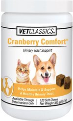VetClassics Cranberry Comfort Urinary Tract Support Dog & Cat Supplement, 120 count