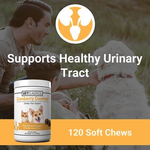 VetClassics Cranberry Comfort Urinary Tract Support Dog & Cat Supplement, 120 count