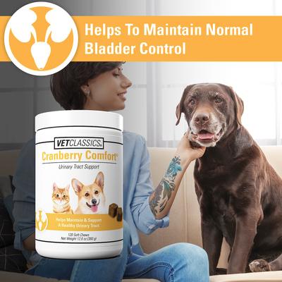 Show full view: VetClassics Cranberry Comfort Urinary Tract Support Dog & Cat Supplement, 120 count slide 4 of 8