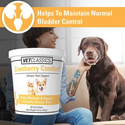 Show full view: VetClassics Cranberry Comfort Urinary Tract Support Dog & Cat Supplement, 65 count slide 4 of 8