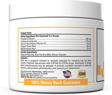 Show full view: VetClassics Cranberry Comfort Urinary Tract Support Powder Dog & Cat Supplement, 3.5-oz bottle slide 4 of 10