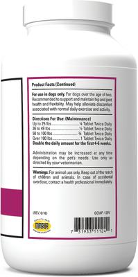 Show full view: VetClassics GCM Plus Hip & Joint Support Chewable Tablets Dog Supplement, 120 count slide 3 of 9