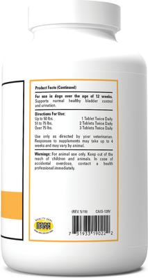 Show full view: VetClassics Incontinence Support Chewable Tablets Dog Supplement, 120 count slide 3 of 9