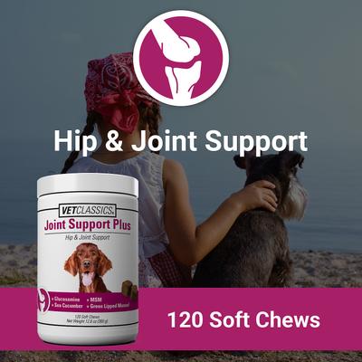 Show full view: VetClassics Joint Support Plus Hip & Joint Support Soft Chews Dog Supplement, 120 count slide 3 of 7