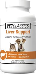 VetClassics Liver Support Chewable Tablets Dog & Cat Supplement, 60 count