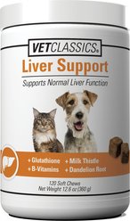VetClassics Liver Support Soft Chews Dog & Cat Supplement, 120 count