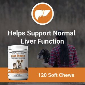 VetClassics Liver Support Soft Chews Dog & Cat Supplement, 120 count